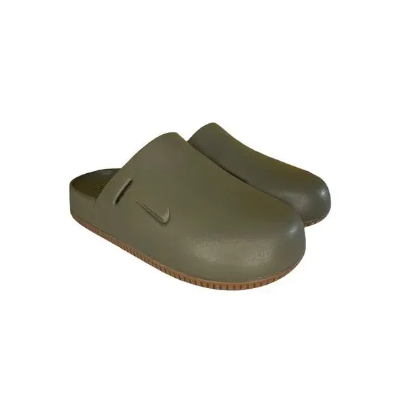 Nike Calm Mule Medium Olive Gum Slip On (No Straps) Size M9 W10 - Picture 3 of 5